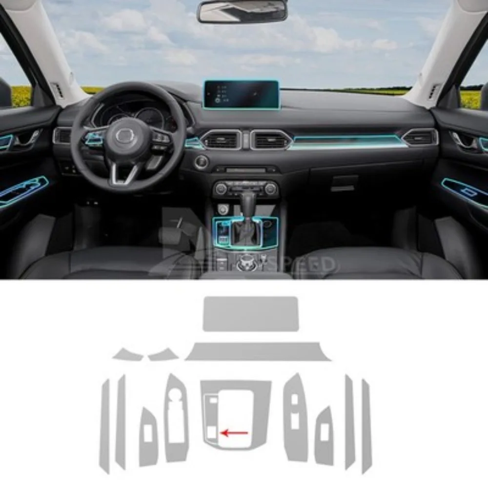 Auto-Innenraum-TPU-Schutzfolie, kratzfeste Folie für Mazda CX-5 KF 23-25, Auto-Schutzfolie, transparente, reißfeste Aufkleber, Zubehör