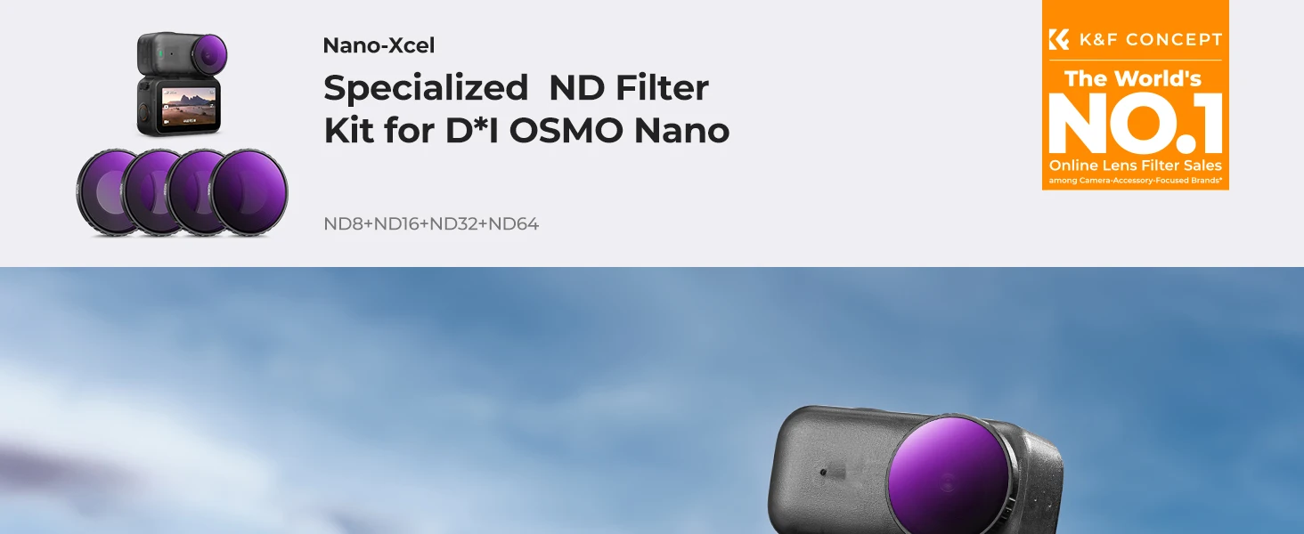 K&F CONCEPT ND CPL Schwarzdiffusionsfilter 1/4 Set für DJI Osmo Nano Vlogging Kamera Neutraldichte Polarisationsfilter HD optisc – Detail 24