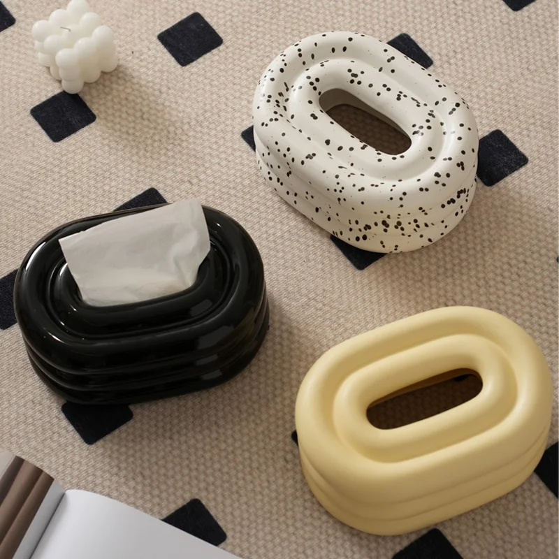 Donut napkin towel box living room coffee table light luxury drawer box simple personality design sense ornament