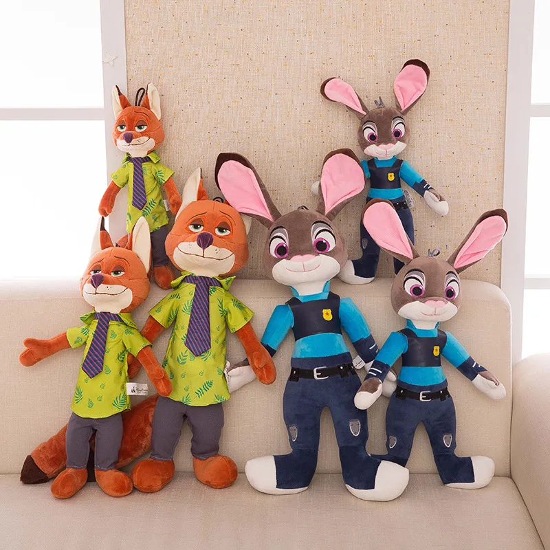 

Плюшевая игрушка Disney Zootopia - мягкие куклы Ник Уайлд и Джуди Хоппс, милый мультяшный рождественский подарок для детей