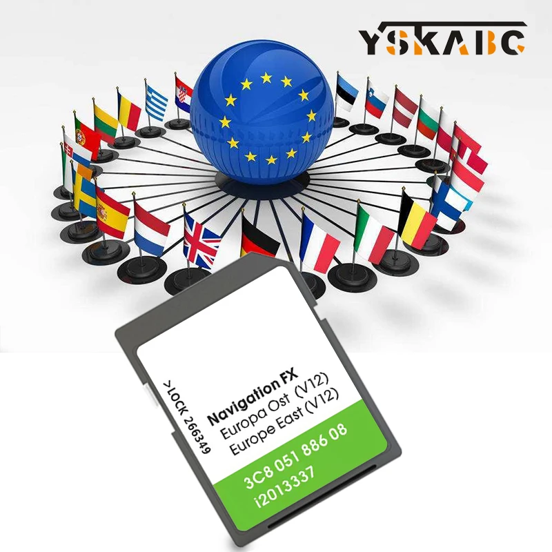 

for VW FX V12 Ost East Map Navigation SD GPS SD Card Europa Version Software Sat Nav 2020