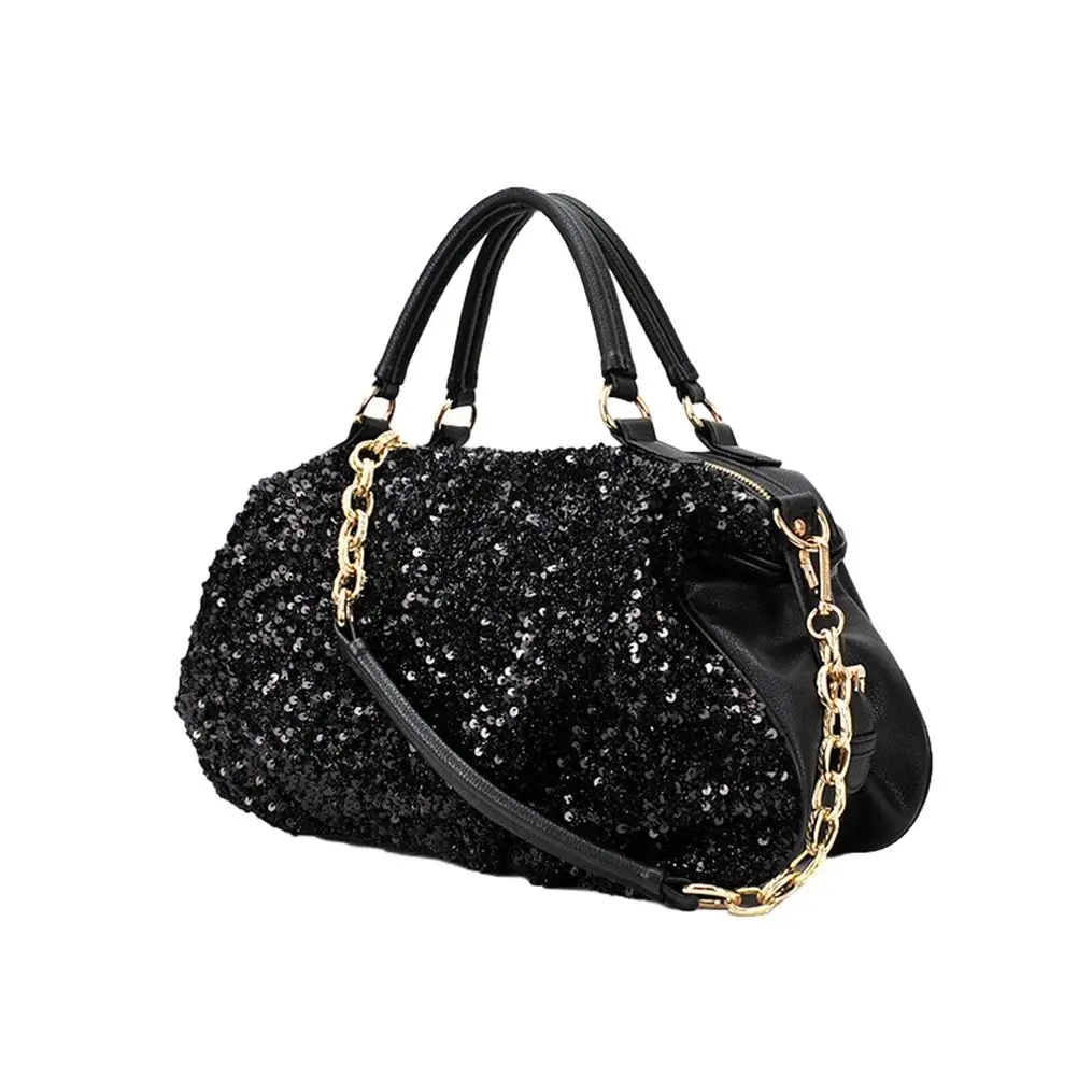 

New Women’s PU Leather Ladies Shoulder Crossbody Bags Sequined Patent Leather Hobo Bag Casual Wild Top-Handle Bags ​pillow Bag