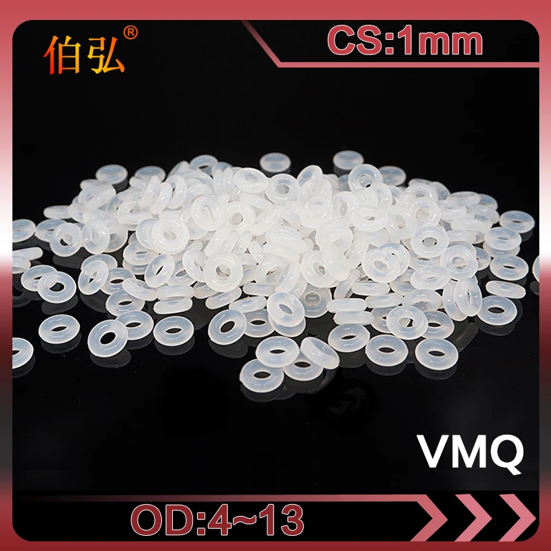 O-Ring in Silicone bianco 10 pz/lotto Silicone CS1mm OD4/4.5/5/5.5/6/6.5/7/7.5/8/8.5/9/9.5/10/10.5/11/11. Guarnizione in gomma con guarnizione da