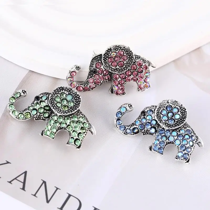 Fashion Retro Rhinestones Elephant Brooch Cute Animal Corsage Jewelry Accessory