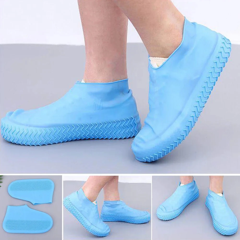 Silicone Waterproof Shoe Covers, Slip-resistant Rubber Rain Boot Overshoes, Outdoor Rainy Day Accessories, S, M, L, 1 Pair