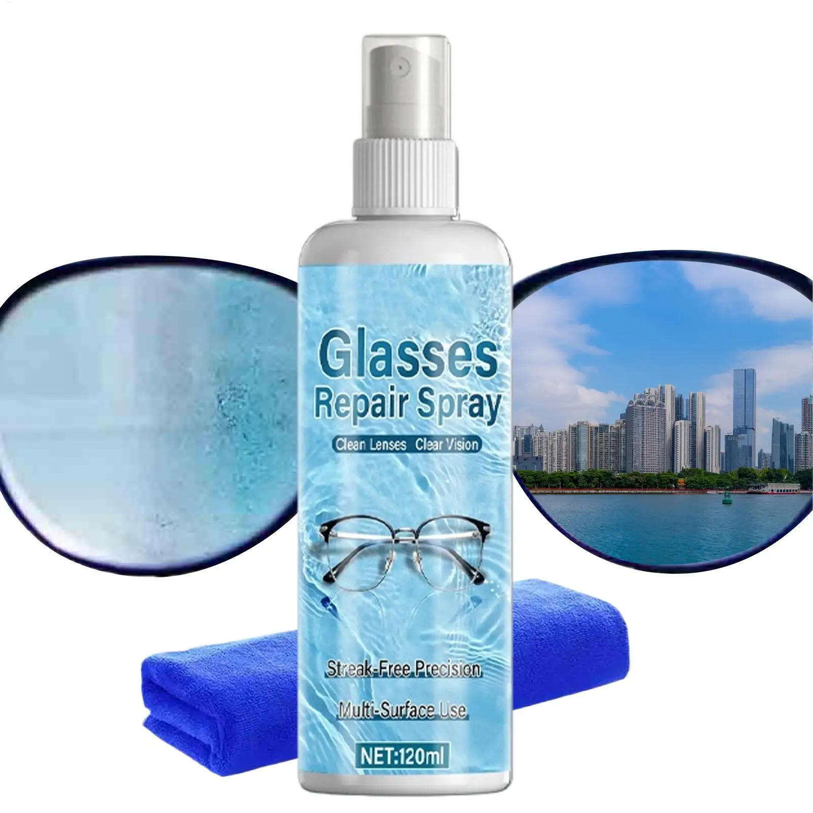 Lens Scratch Remover Eyeglass Repair Liquid Nano Scratch Removal Spray High Clarity Polishing Cleaner Anti Glare Glasses Repair