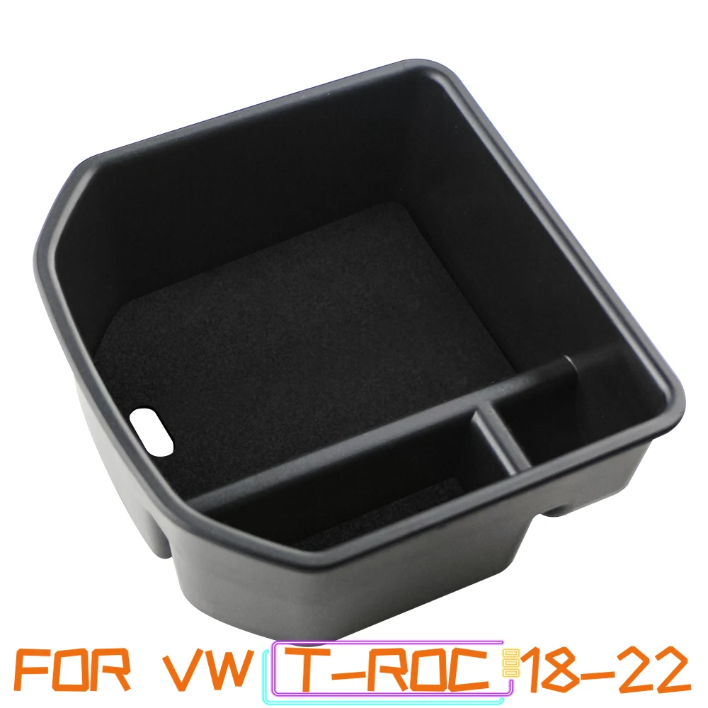 Car Armrest Storage Box Tray for VW T-Roc Troc 2017 2018 2019 2020 2021 2022 2023 Console Organizer Case Container Accessories