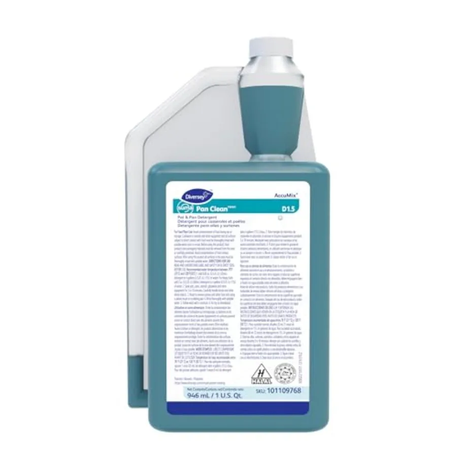 

SUMA Pan-Clean D1.5 Dish Soap, Concentrated Dishwashing Liquid, Grease Cutting Formula for Pots, Pans Dishes, Floral Scent, Acc