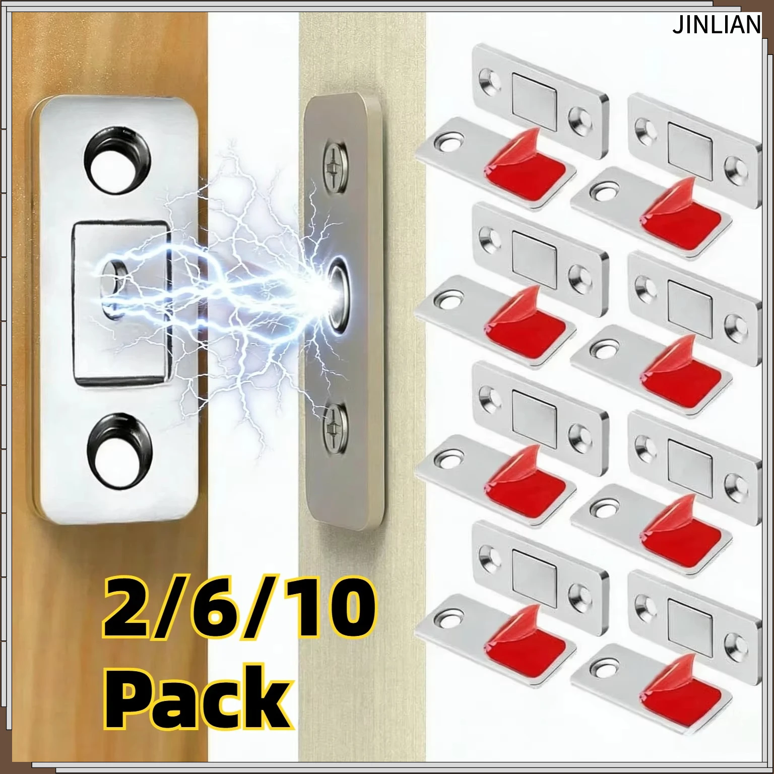 Magnetic Cabinet Catches Ultra Thin Door Strong Magnets Stopper Invisible Adhesive Drawer Magnet Lock for Kitchen Closet Closer