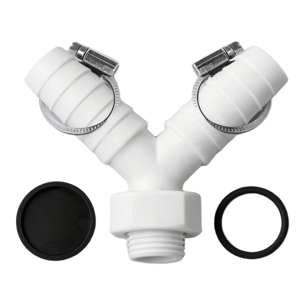 Washing Machine Drain Pipe Adapter 1 Inch Drain Adapter Double Connection Y-shaped Hose Connector  Two In One Converter Adapter
