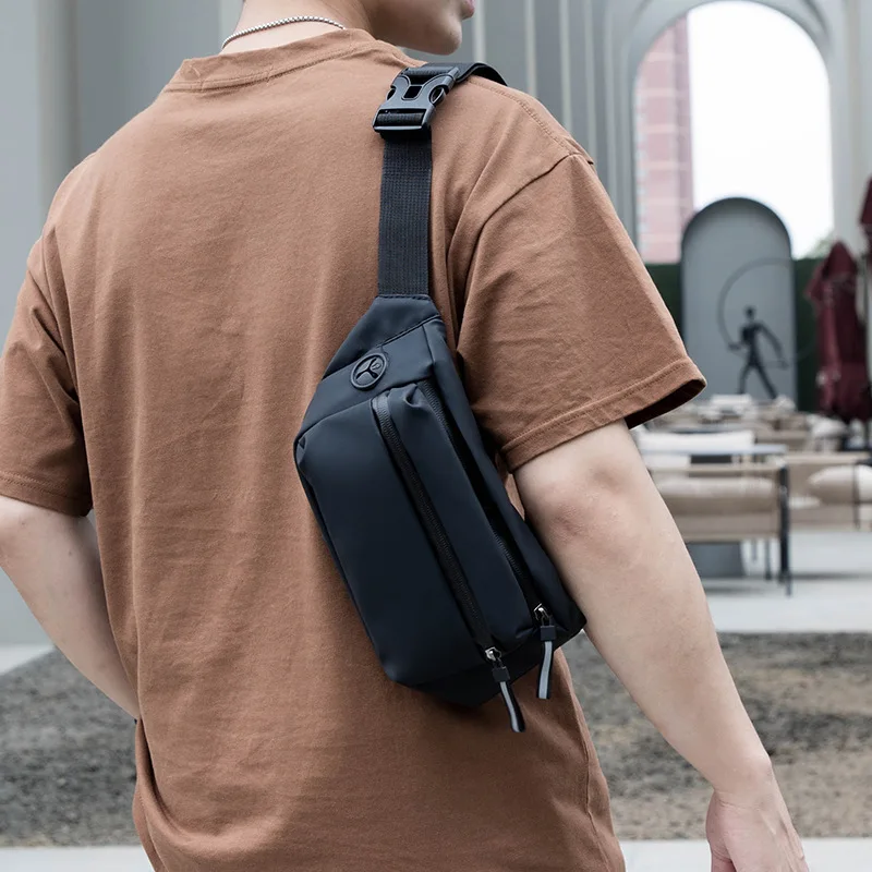 Bolso de pecho para hombre, nueva tendencia de moda, bolso cruzado multifuncional para deportes al aire libre, bolso de hombro impermeable para