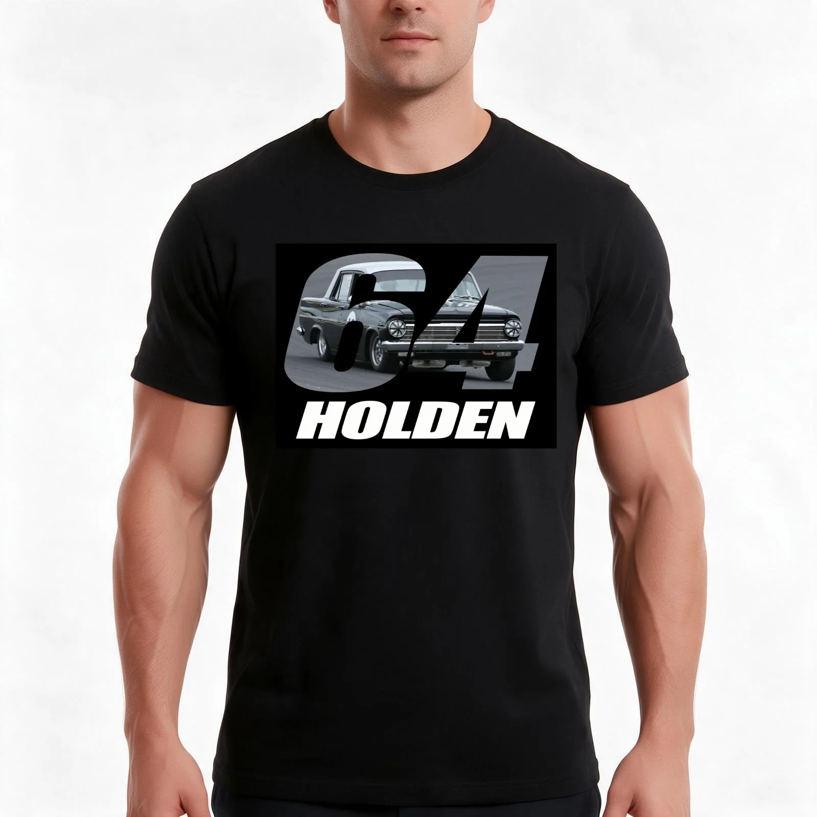 Holden 64 T-Shirt, Summer Casual Cotton Tee, Oversized Streetwear Tops, Vintage Graphic Print, Loose Fit Short Sleeve