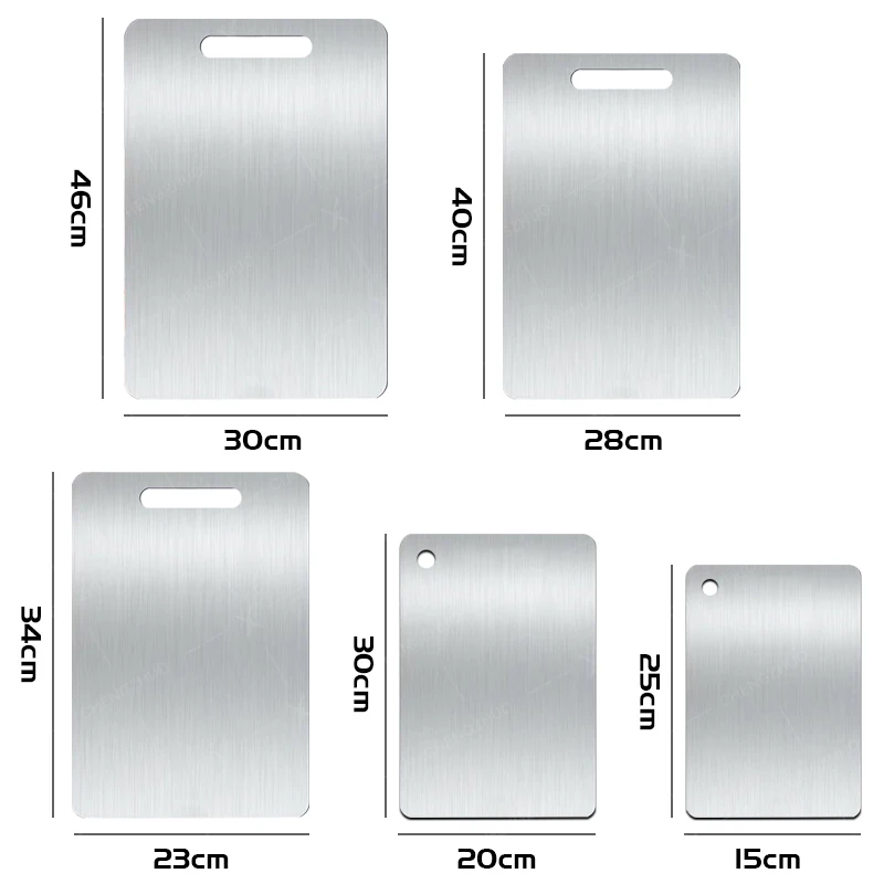 304 Stainless Steel Thickened Cutting Board Antibacterial Mildew-proof Kneading Dough Board Kitchen Fruit Vegetable