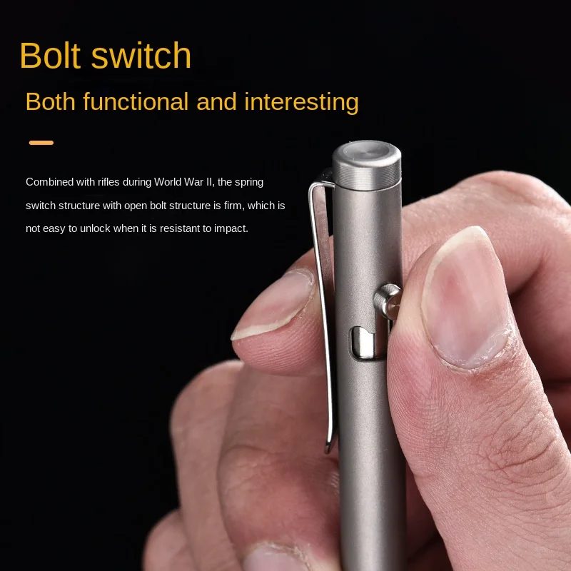 High-End Titanium Alloy EDC Tactical Pen Outdoor Self-Defense Bolt Ball Pen Multifunctional Camping & Hiking Product ZSB010