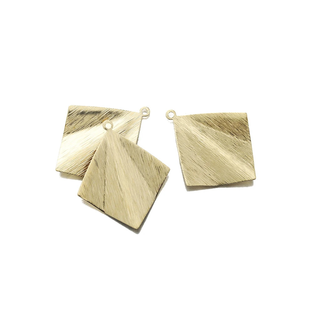 

10Pcs Folded Fan Raw Brass Charm for Jewelry Making Textured Crinkled Triangle Charms Pendant Diy Earrings Necklace Findings