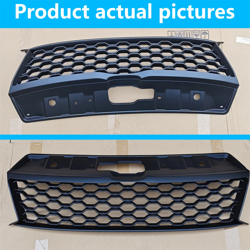 Car Front Grille For Volkswagen VW Amarok 2015+ ABS Material Gloss Black Front Mesh Grill Bumper Grills Accessories
