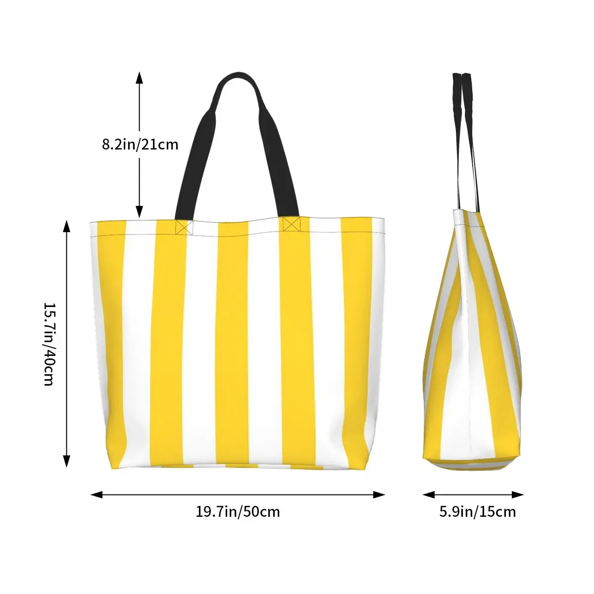 Stripes Narrow Stripe Shopping Tote Bag Canvas Large Capacity Shoulder Bags Shopper Grocery Handbag for Women