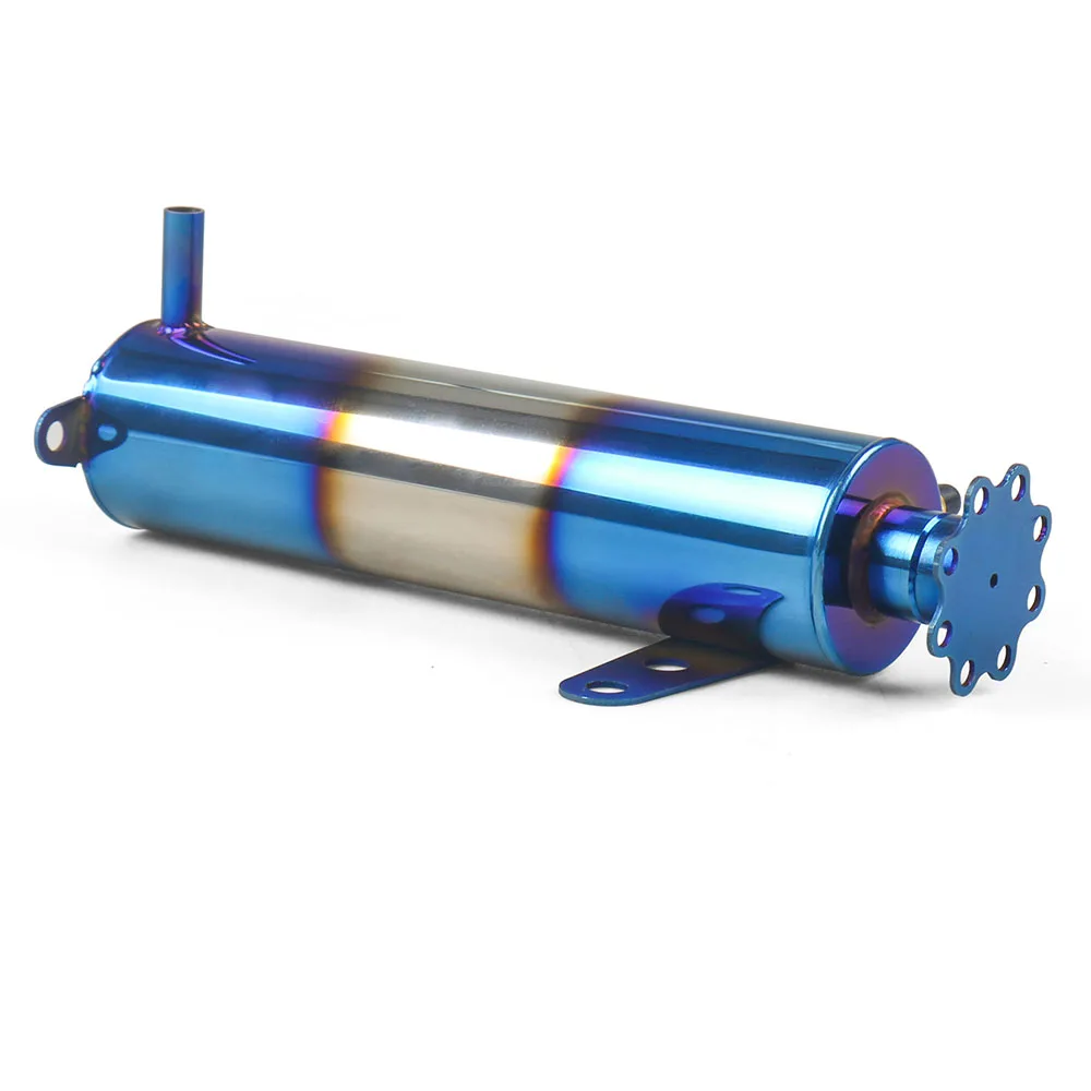 Universal 400ML Cylindrical Radiator Coolant Cooling Burnt Blue Aluminum Catch Tank Overflow Reservoir
