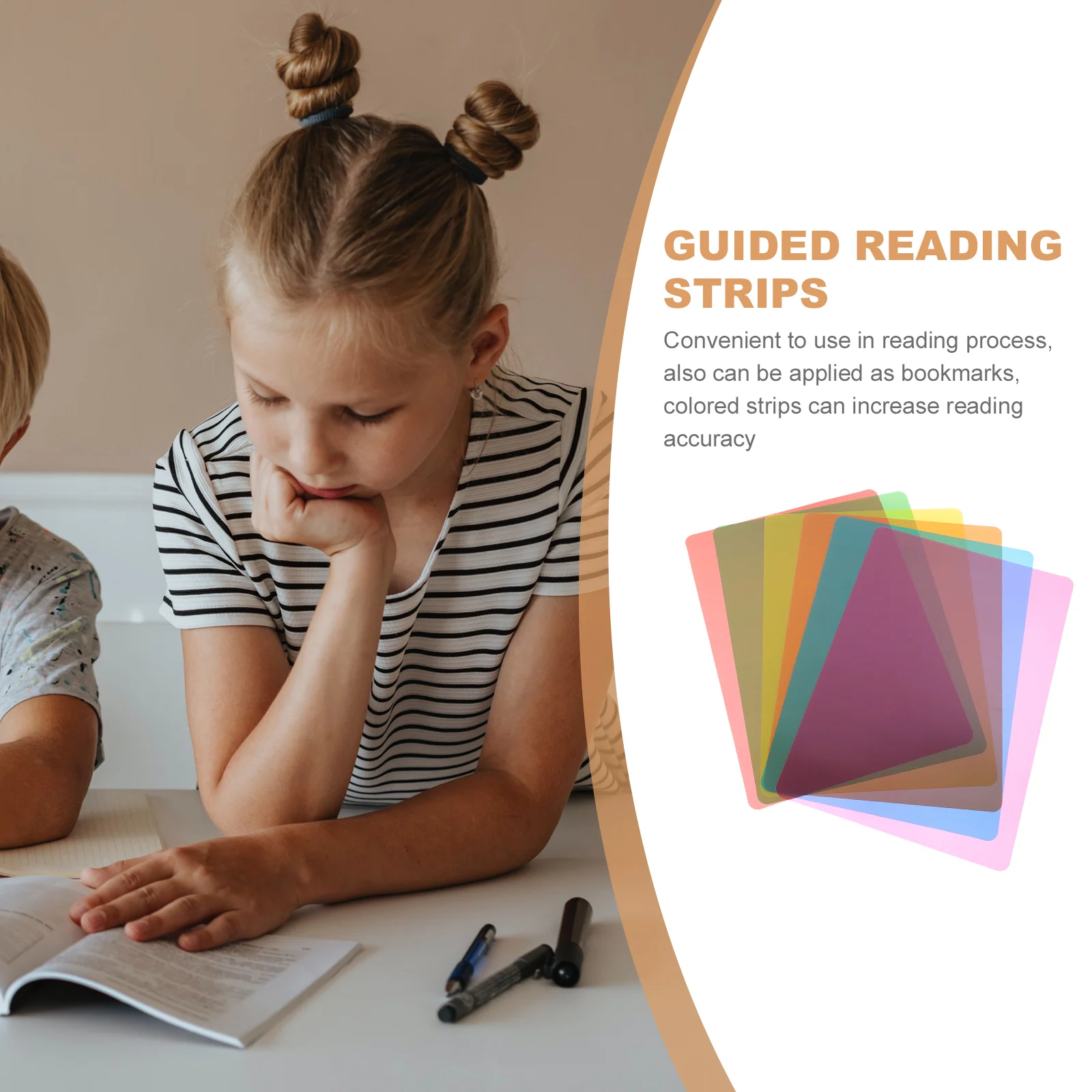 

6 Pcs Bookmark Follow The Page to Read Bookmarks for Reading Ruler Guide Strips Plastic Kids