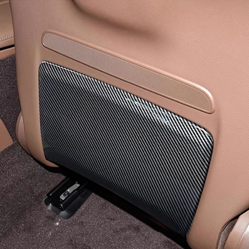 

For Mercedes Benz C E GLC Class W205 Car Seat Back Kick Panel Cover Stickers Carbon Fiber Color Trim Interior Accessories Decals