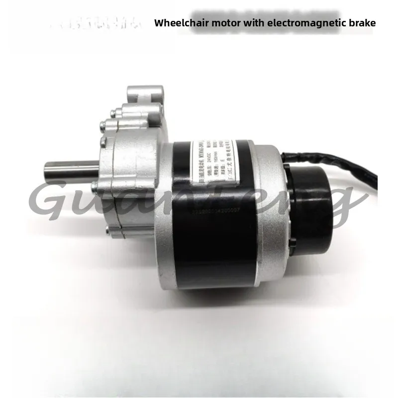24V 250W Low-Speed Wheelchair Motor 75/120/160/200 RPM Electric Brake Motor for Disabled Mobility Scooter