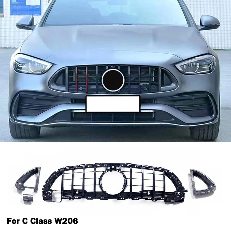 Front Grille Grill Bumper Engine Cooling Grid Car Parts Accessories For Mercedes Benz C W206 2020-2023 For Brabus C Class