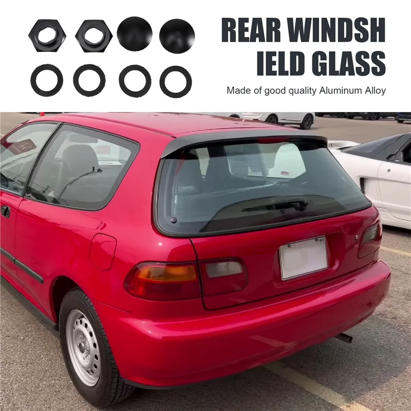 Kit Perangkat Keras Penopang Kaca Kaca Depan Belakang Cocok untuk Honda Civic 92-95 Hatchback EG6 CRV Black-FSM