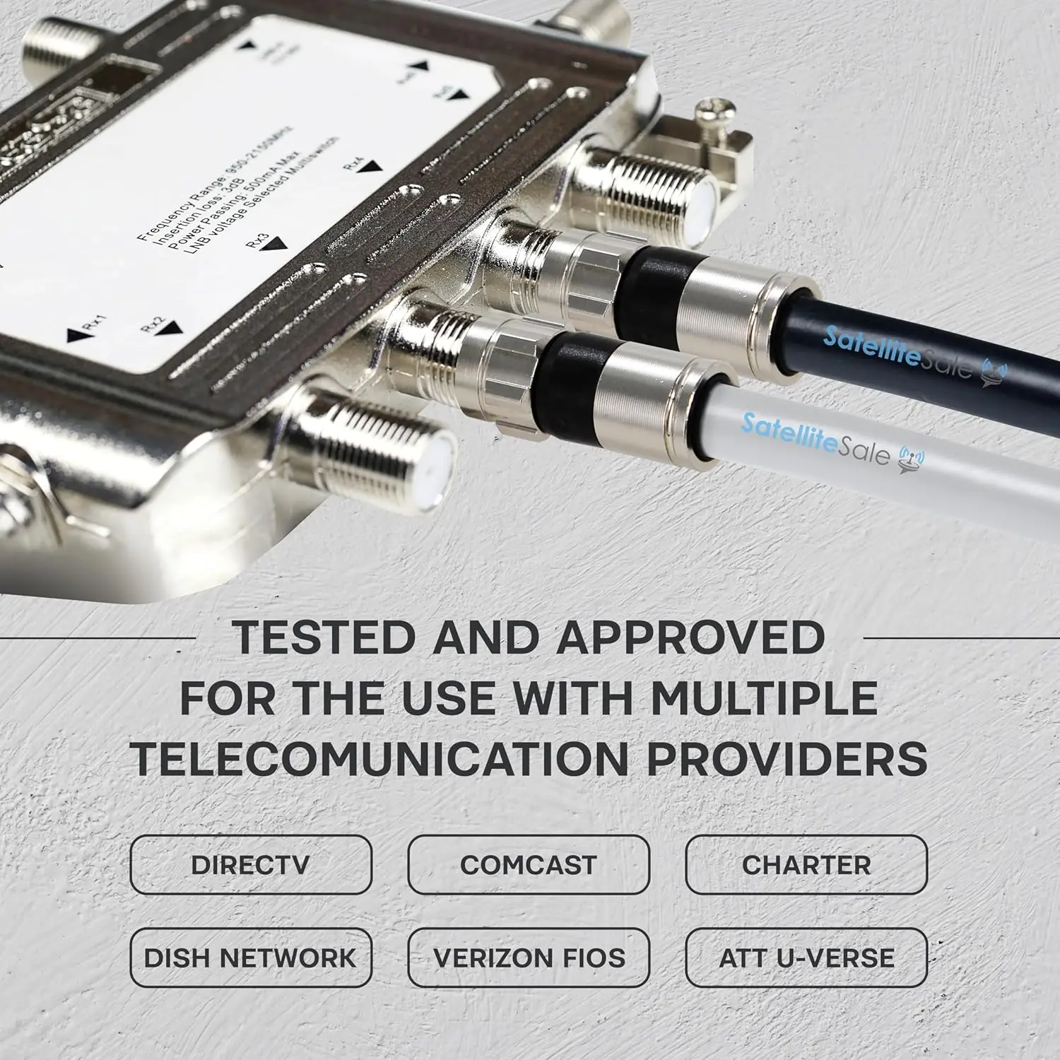 SatelliteSale Digital 75Ohm RG-6/U Coaxial Cable F-Type Connector Indoor IP67 Rated 75dB Return Loss White Cord 100 Feet