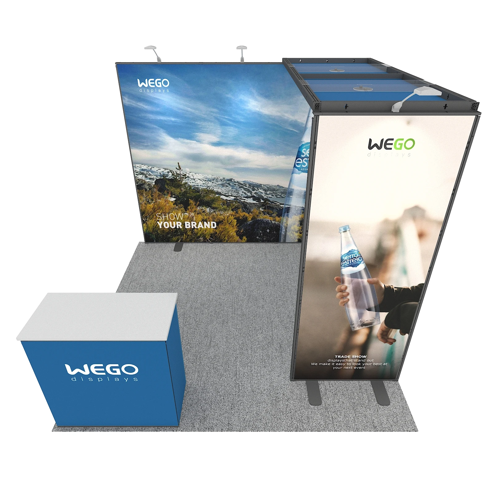 Support de cabine d'exposition commerciale en aluminium 3x3, installation facile, cabine d'exposition Portable 10x10 bon marché