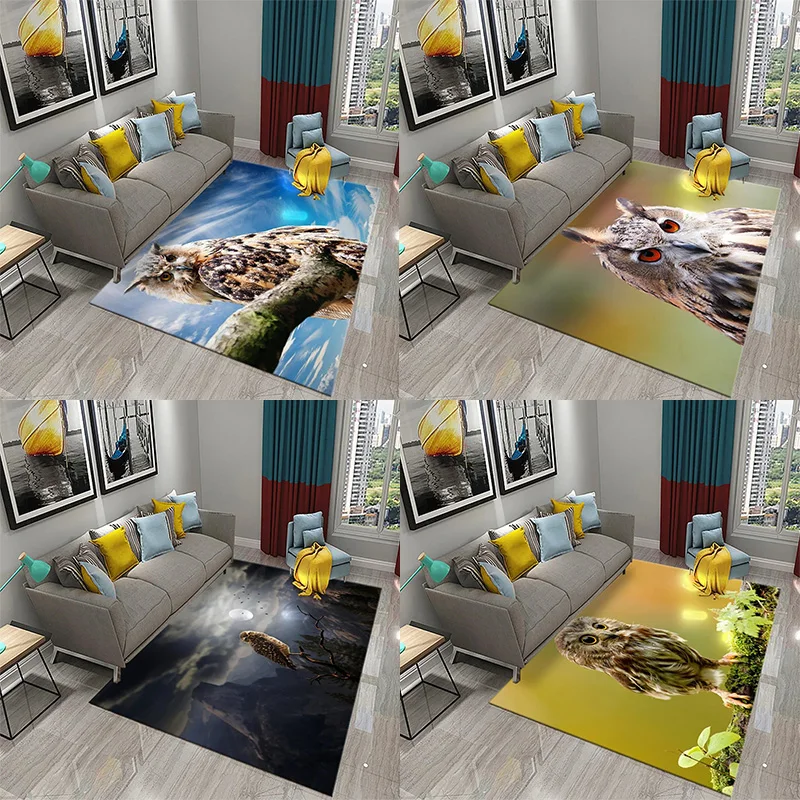 

Ковер с 3D рисунком совы и милым животным дизайном, нескользящий вход для кухни, ванной комнаты, напольный коврик для спальни