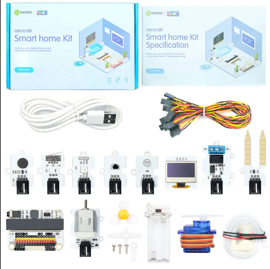 

ELECFREAKS micro:bit Smart Home Kit, Micro:bit Sensor Starter Kit, DIY Programming STEM kit with Basic Coding Electronics Module