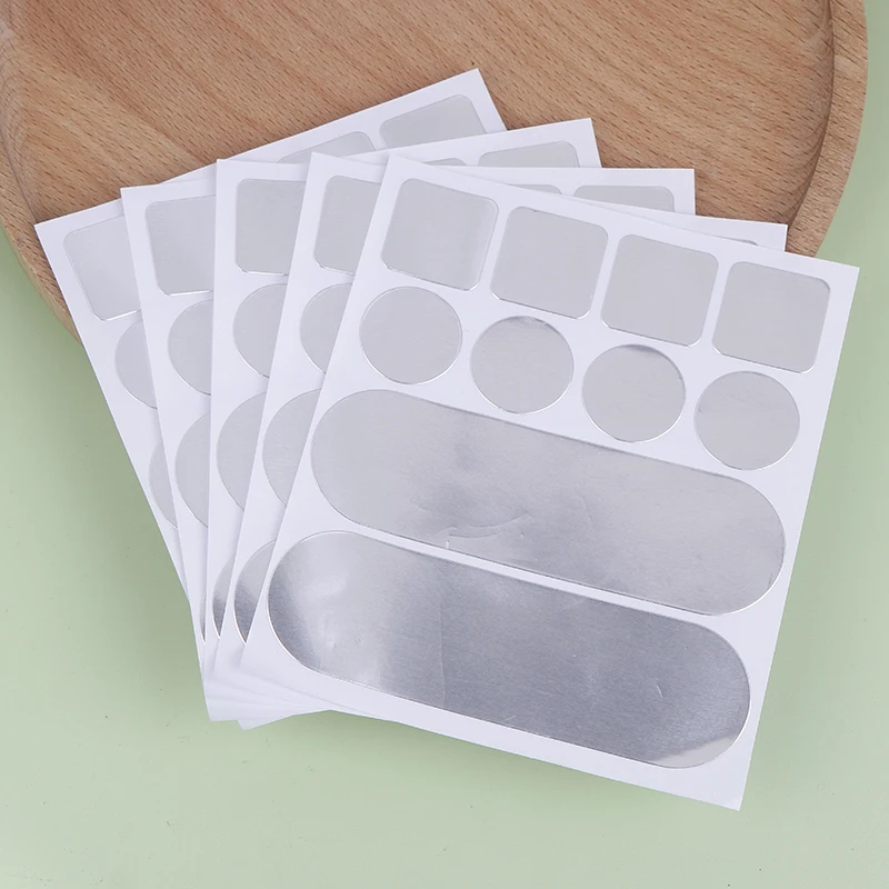 5 uds pegatina de olla de acero inoxidable cinta de reparación autoadhesiva parches de olla impermeable cinta de papel de aluminio resistente a altas temperaturas