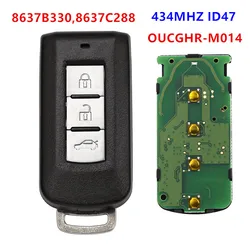 KEYECU zamiennik Keyless Remote Fob inteligentny klucz 3 przycisk 434MHz ID47 Chip dla Mitsubishi Attrage 2019 2020 2021 OUCGHR-M014