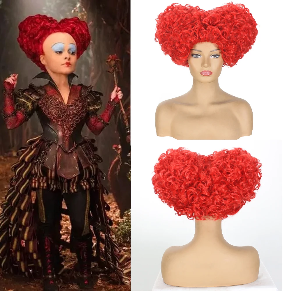 

Alice in Wonderland Red Queen Cosplay Wig Queen of Hearts Red Heat Resistant Synthetic Hair Wigs Witch Winifred Halloween Party