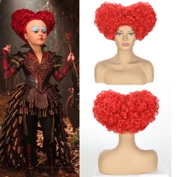 Alice in Wonderland Red Queen Cosplay Wig Queen of Hearts Red Heat Resistant Synthetic Hair Wigs Witch Winifred Halloween Party