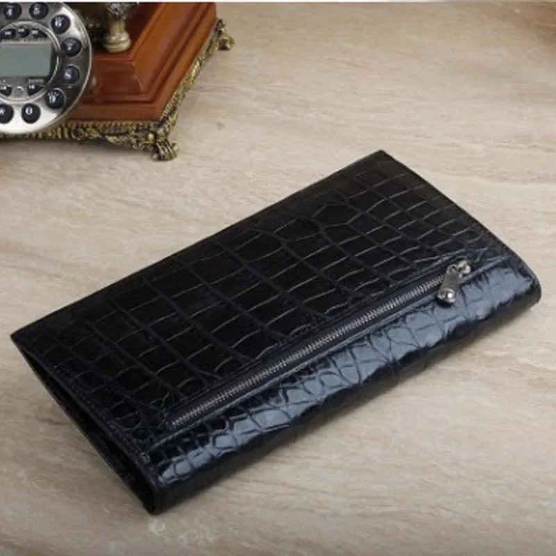 ourui true   crocodile bag male  wallet  black  men envelope type  wallet men clutch bag men crocodile bag