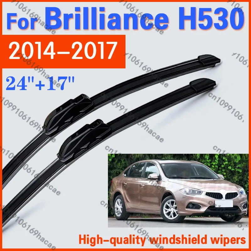 2pcs Car For Brilliance H530 2014 - 2017 Wiper Blades Front Windshield HD Quiet Durable Automotive Wiper 24