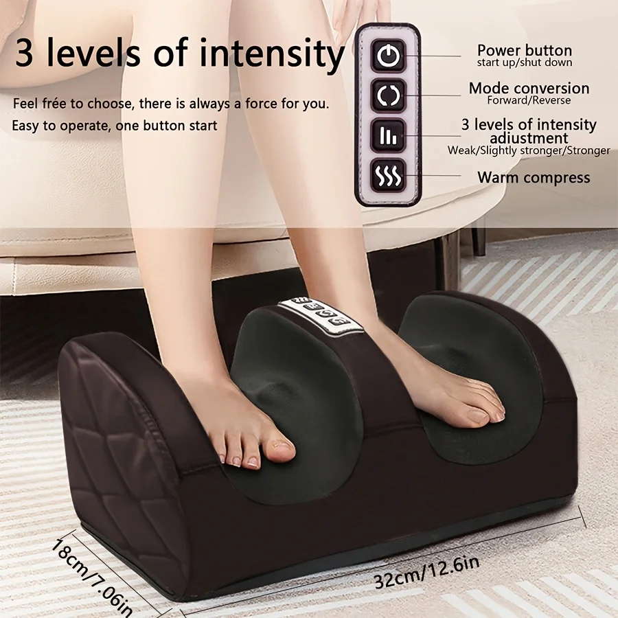 New Electric Home-Use Hot Compress Fully Automatic Massager for Kneading and Acupressure on the Soles of the Feet and Legs, Foot and Leg Massager - Deep Kneading Relaxation, Promotes Muscle Circulation, Plug-In Electric, Perfect Gift for Christmas, Father's Day, Mother's Day, Foot Massager