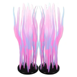 UXCELL Aquarium Artificial Decorative Plant Silicone Glowing Decor for Fish Tank Ornamen Flower Grass Decoration Accessories