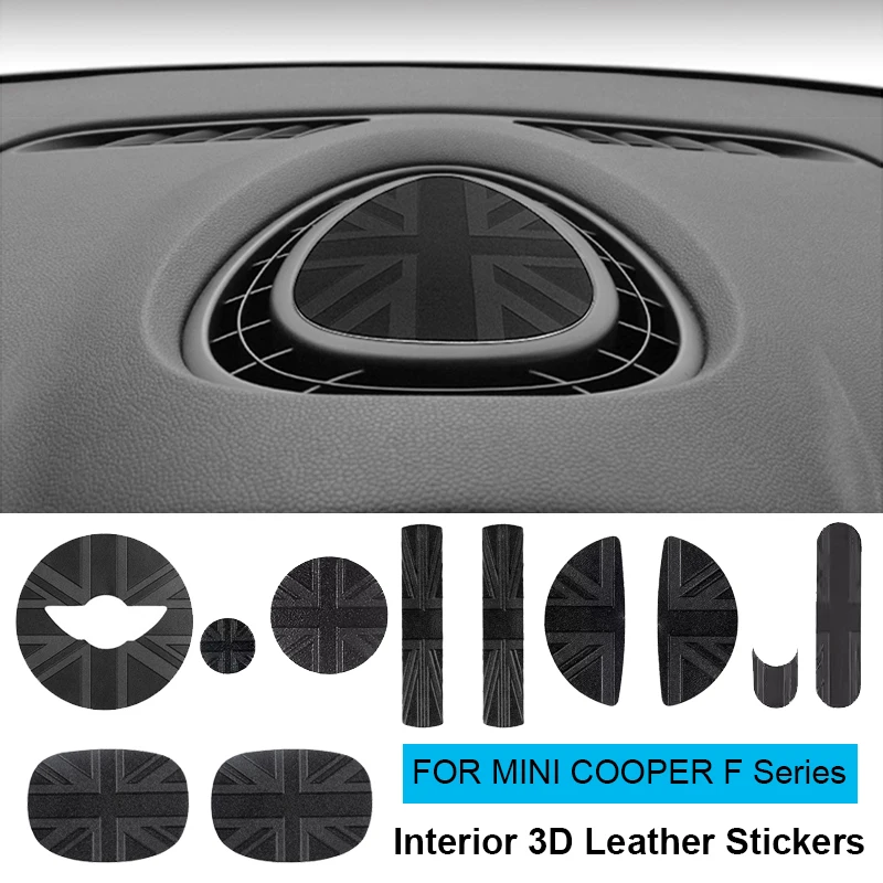 3D Leather Black Car Interior Stickers for Mini Cooper F56 F55 F54 F57 F60 Countryman Clubman for Mini F56 Stickers Accessories