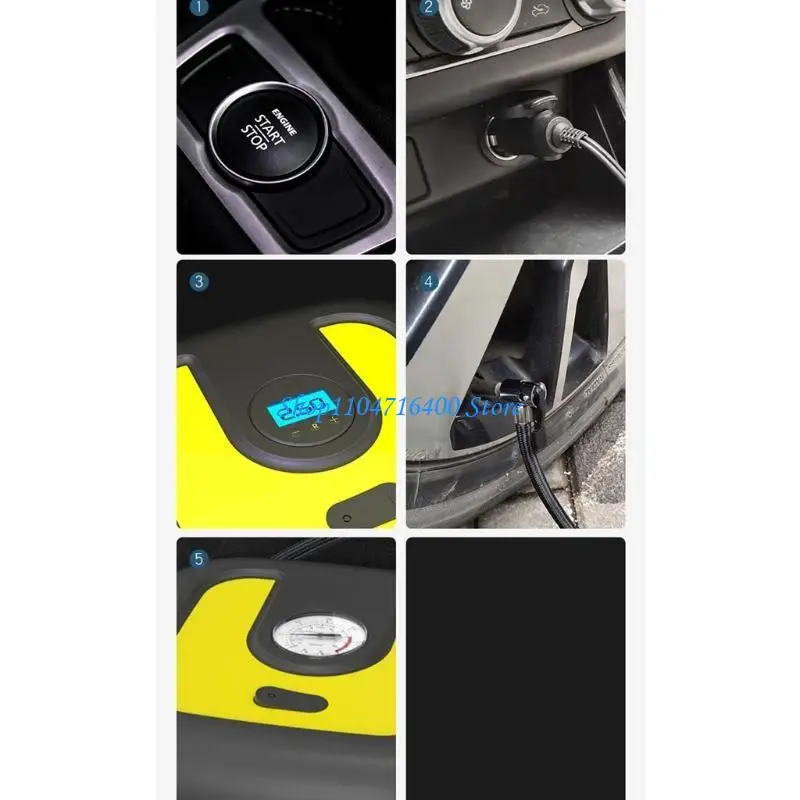 

y1gd 12V/120W Portable Air Compressor Multifunctional Air Tire Inflator with Bright Emergency Flashilight