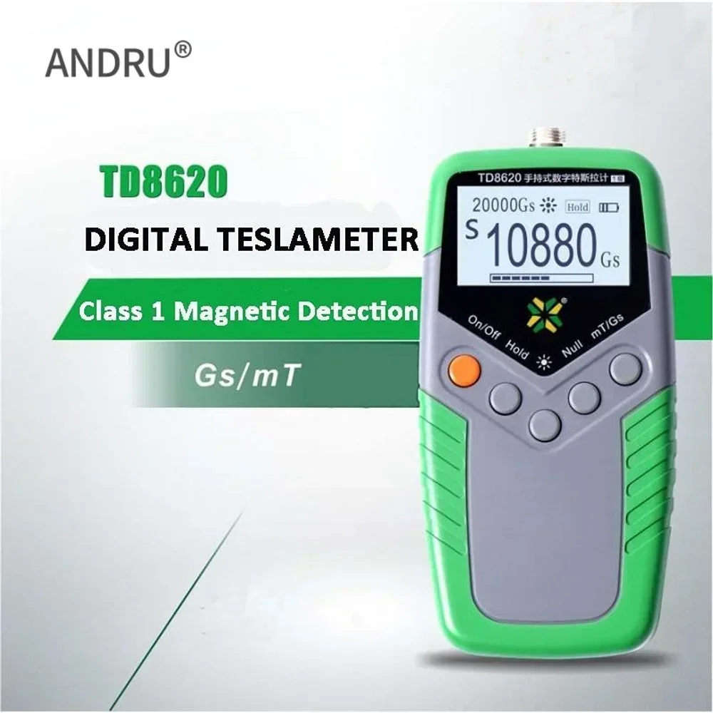 TD8620 Handheld Digital Tesla Meter Permanent Magnet Gauss meter Fluxmeter Surface Magnetic Field Tester High Precision Gaussme