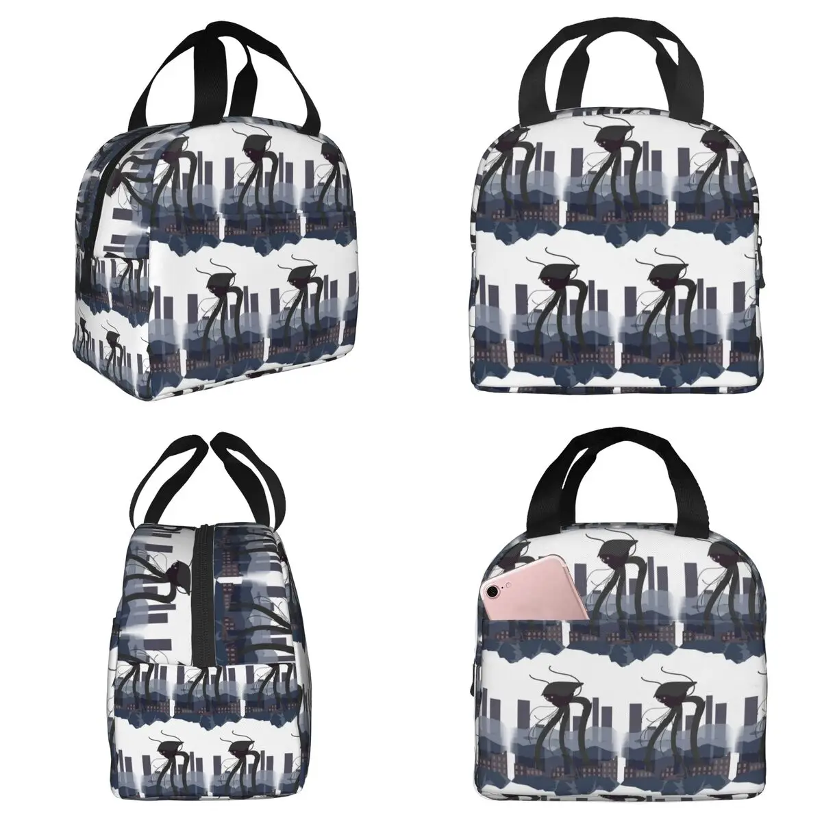 War Of The Worlds Martian Tripod Insulated Lunch Bag for Women Office Cooler Thermal Food Box Tote Lunch Boxes Container
