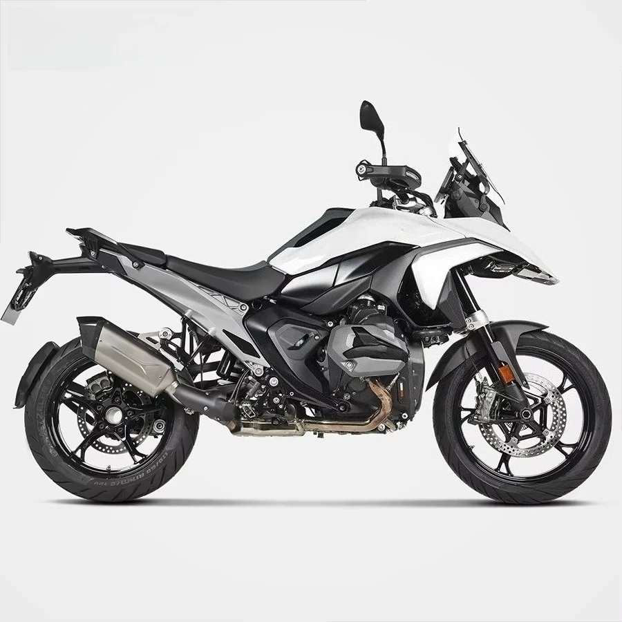 For R1300GS Full Titanium Mid-Tail Integrated Exhaust System Carbon Fiber Tip Lightweight Forging High Flow Customizable LOGO