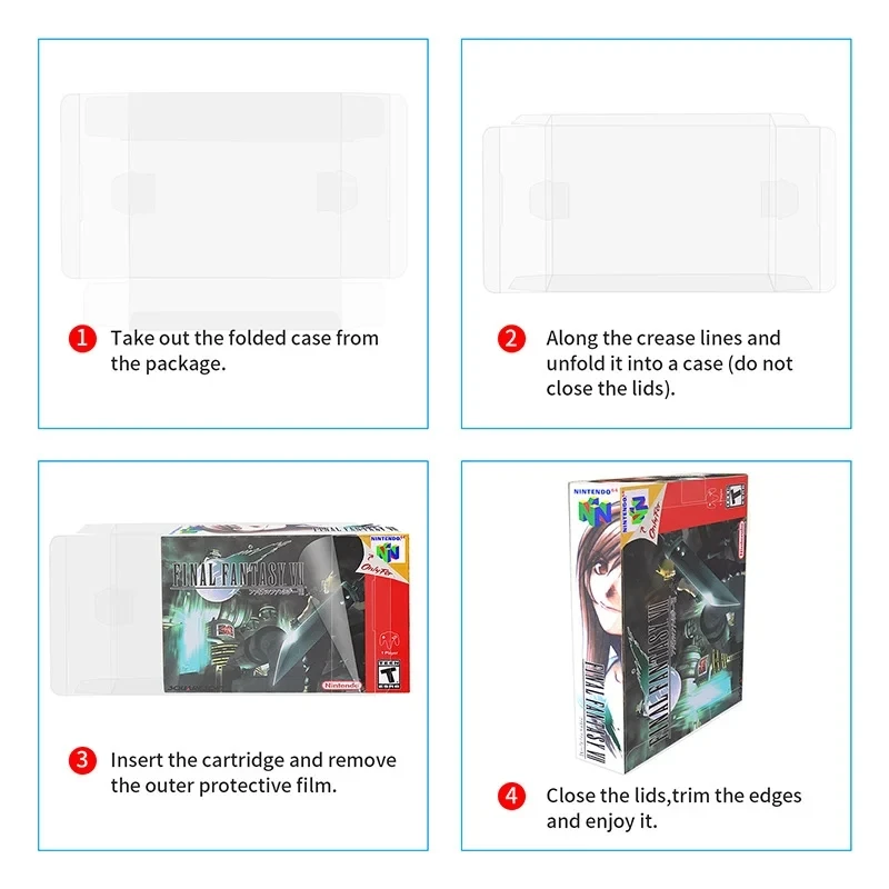 500 قطعة غطاء صندوق PET شفاف شفاف لصندوق جمع حماية تخزين الألعاب N-6-4 S-N-E-S