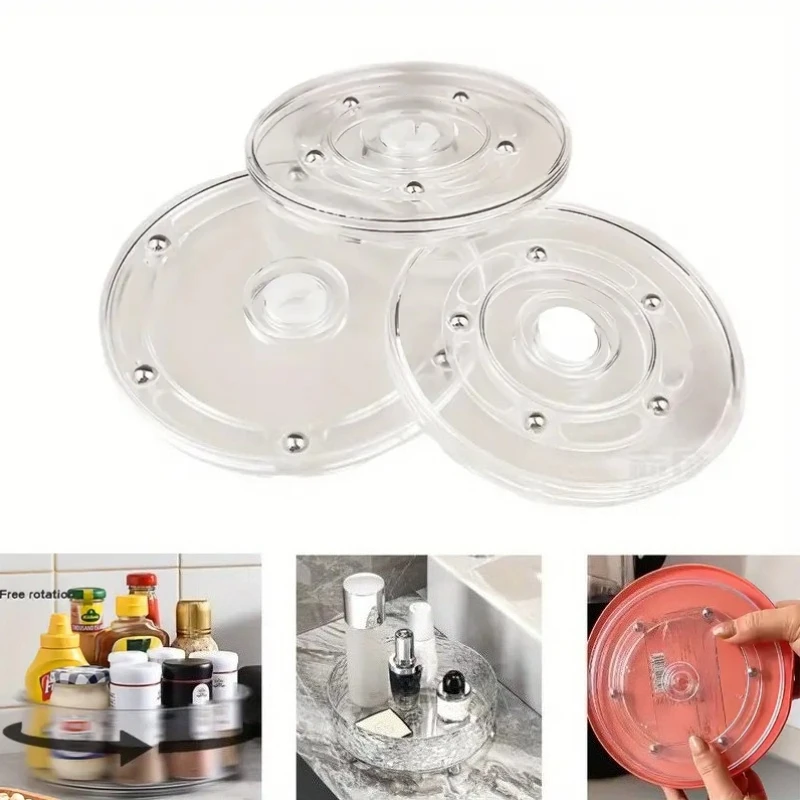 Turntable Acrylic 360 Rotating Display Stand Transparent Round Base Lazy Susan Jewelry Decor Swivel Plates Furniture Hardware