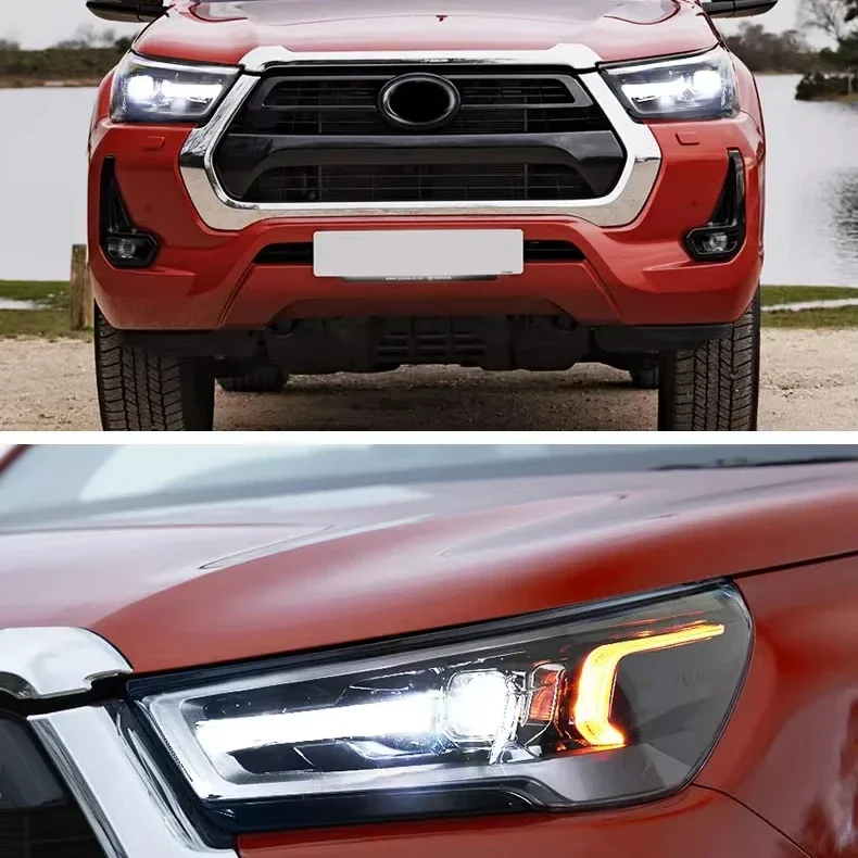

Автомобильные фары Airow для Toyota HILUX REVO 2021-2024, новый стиль, обновленная светодиодная фара DRL, динамическая сигнальная лампа, передний фонарь в сборе