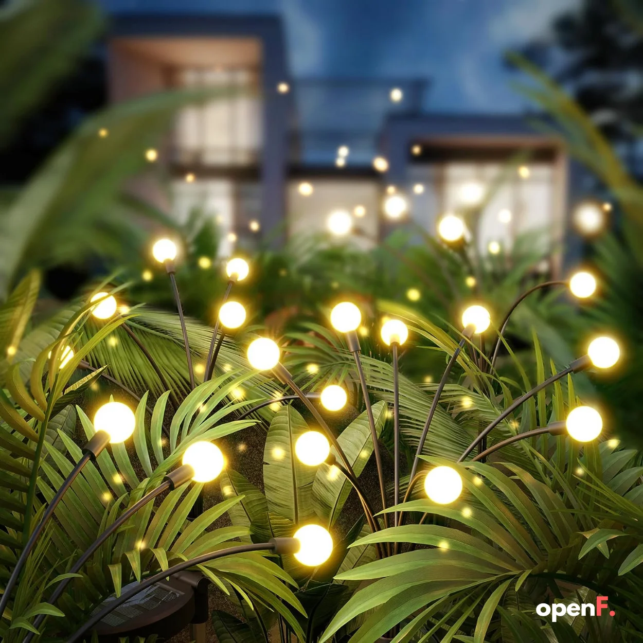 Luzes solares LED ao ar livre, Decoração do jardim, Luzes de paisagem, Firefly Lawn Lamps para Garden Building e Courtyard