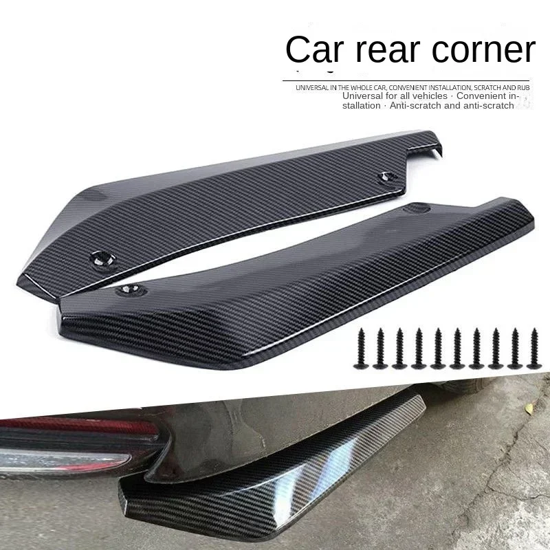 Universal Car Rear Bumper Lip Diffuser Spoiler Side Skirt Extension 2 Piece Kit Exterior Styling Performance Protector for Auto