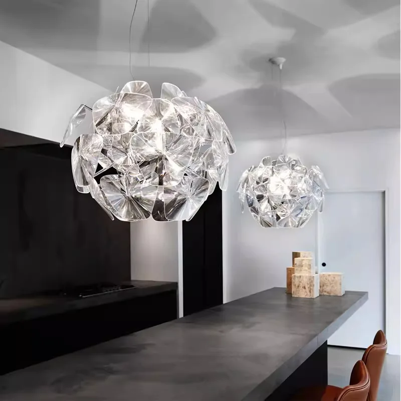 Imagem -04 - Transparente Acrílico Teto Lustre Suspensão Pendurado Luz Lâmpada Pingente Sala de Estar Quarto Jantar Cozinha Itália Designer